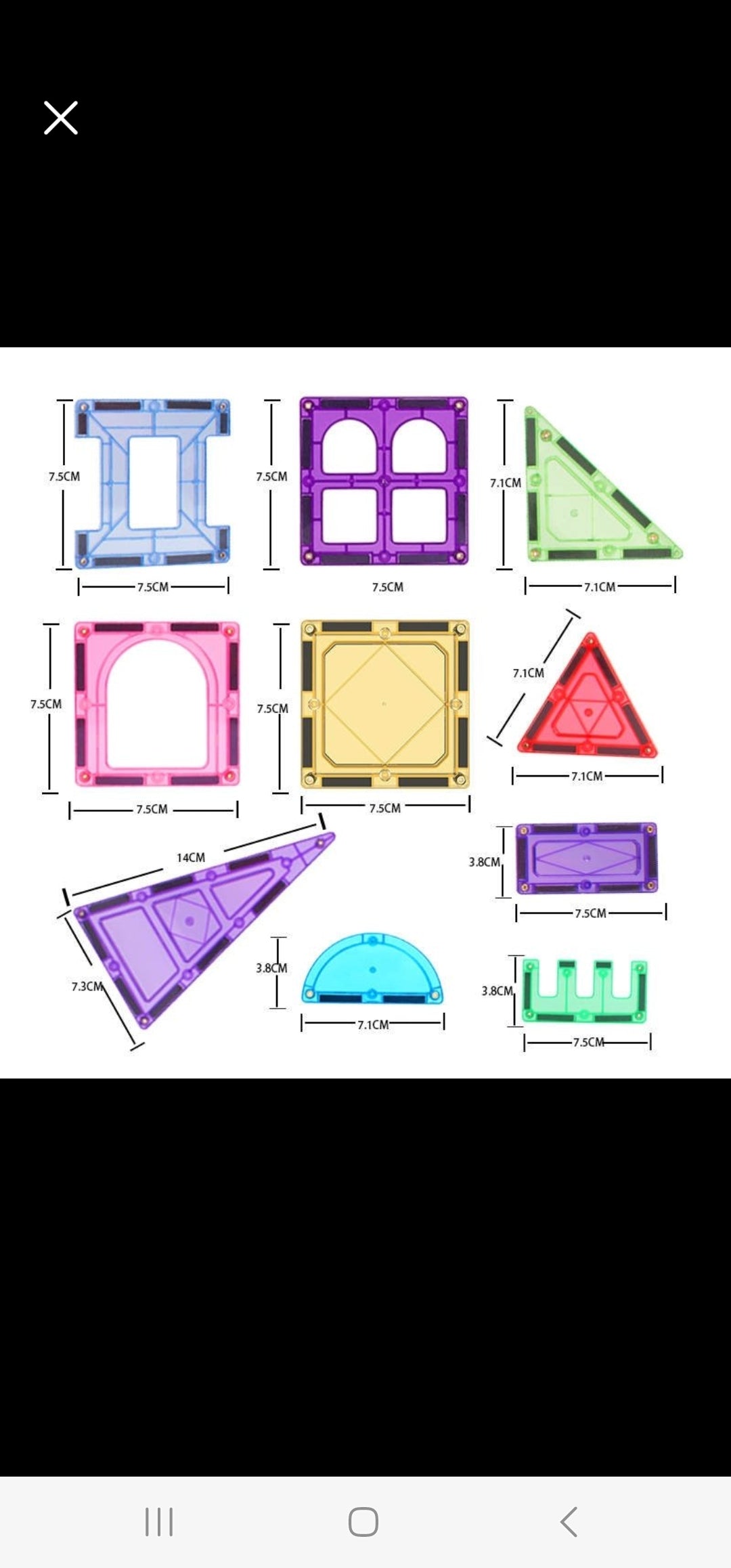 Magnetic Tiles 120pcs - Reinforced by rivets