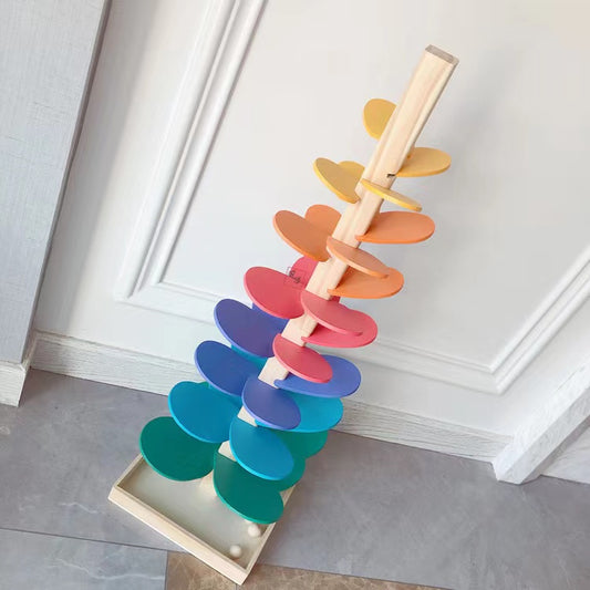 wooden tree marble run